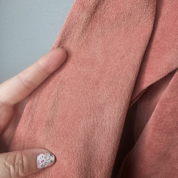 Brandon Thomas Womens M medium 100% Leather Blouse Button Shirt Pink‎ Western - Picture 12 of 16